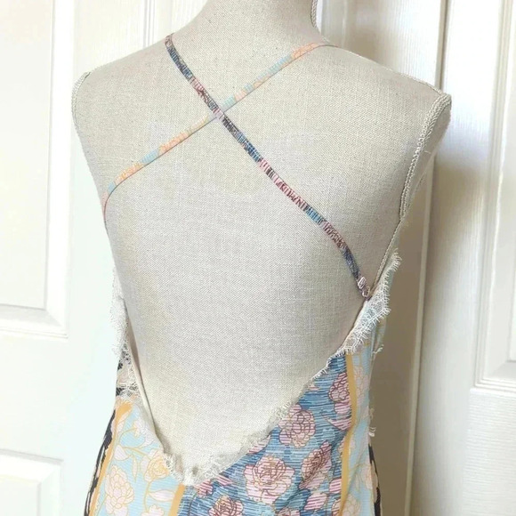 Tularosa Monroe Floral Stripe Halter Maxi Dress - Picture 3 of 9